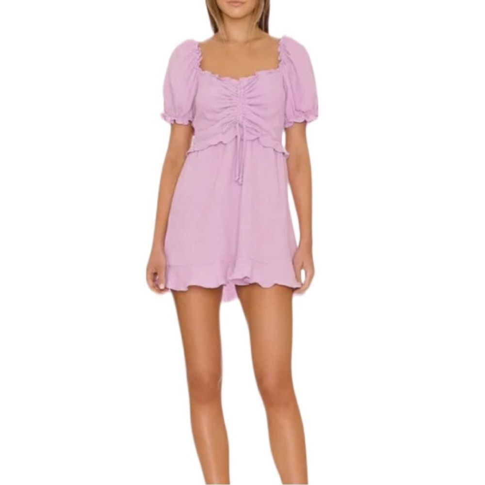 Show Me Your MuMu Lavender Gauzy Mini Dress